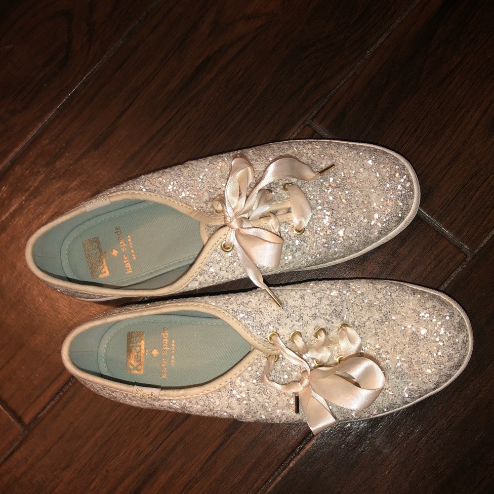 Keds x Kate Spade Ivory Glitter Shoes